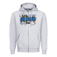 Heather Grey little sister biggest fan volleyball Zipper Hoodie - Zillion Design Studio
