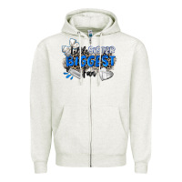 Oatmeal Heather little sister biggest fan volleyball Zipper Hoodie - Zillion Design Studio