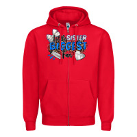 Red little sister biggest fan volleyball Zipper Hoodie - Zillion Design Studio
