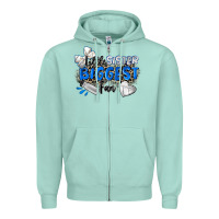 Seafoam little sister biggest fan volleyball Zipper Hoodie - Zillion Design Studio