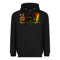 Black peace love juneteenth raised fist Heavyweight Hoodie - HRA Design Shop