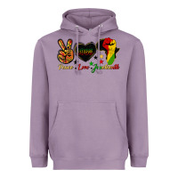 Lavender peace love juneteenth raised fist Heavyweight Hoodie - HRA Design Shop