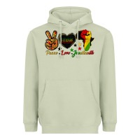 Matcha peace love juneteenth raised fist Heavyweight Hoodie - HRA Design Shop