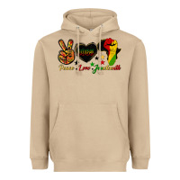 Mushroom peace love juneteenth raised fist Heavyweight Hoodie - HRA Design Shop