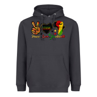 Smoke peace love juneteenth raised fist Heavyweight Hoodie - HRA Design Shop