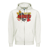 Oatmeal Heather little sister biggest fan softball Zipper Hoodie - Zillion Design Studio