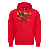 Red little sister biggest fan softball Zipper Hoodie - Zillion Design Studio