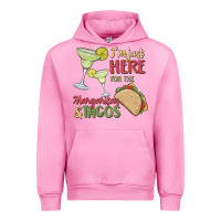 Fuchsia Pink i'm here for the margaritas and tacos Urban Hoodie - MaliasSmallBusiness