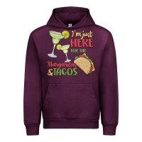 Mauve Wine i'm here for the margaritas and tacos Urban Hoodie - MaliasSmallBusiness
