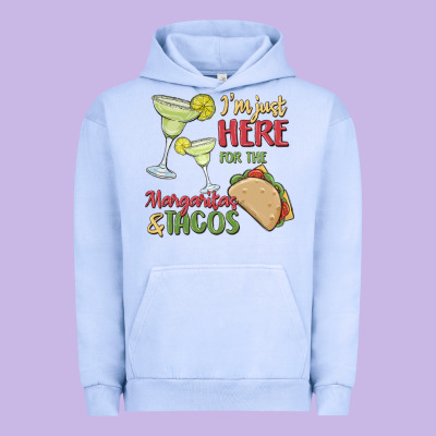 I'm Here For The Margaritas And Tacos Urban Hoodie Designed By Maliassmallbusiness