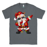 Charcoal Heather dabbing santa with christmas lights Classic Tee - Zillion Design Studio