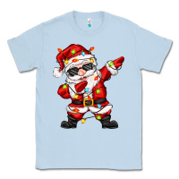 Dusty Blue dabbing santa with christmas lights Classic Tee - Zillion Design Studio