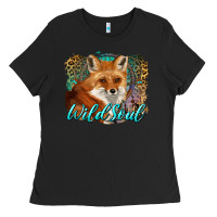 Black wild soul fox with dream catcher Ladies Tee - BarkalooDesign
