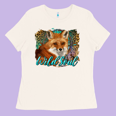 Wild Soul Fox With Dream Catcher Ladies Tee Designed By Barkaloodesign