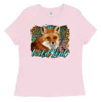 Bubblegum Pink wild soul fox with dream catcher Ladies Tee - BarkalooDesign