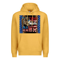 Mustard Red White Rawr Dinosaur T-Rex Premium Hoodie - LillyAllenDesigns
