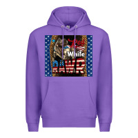 Purple Red White Rawr Dinosaur T-Rex Premium Hoodie - LillyAllenDesigns