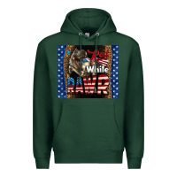 Sports Green Red White Rawr Dinosaur T-Rex Premium Hoodie - LillyAllenDesigns
