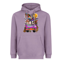 Lavender Hallloween Farm animals Truck Heavyweight Hoodie - CowhideDigitalArt