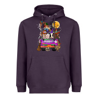 Plum Hallloween Farm animals Truck Heavyweight Hoodie - CowhideDigitalArt