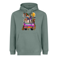 Sage Hallloween Farm animals Truck Heavyweight Hoodie - CowhideDigitalArt