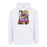 White Hallloween Farm animals Truck Heavyweight Hoodie - CowhideDigitalArt