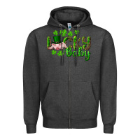 Charcoal Heather Lucky Baby With Pig Zipper Hoodie - RanaPortraitStore