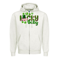 Oatmeal Heather Lucky Baby With Pig Zipper Hoodie - RanaPortraitStore