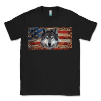 Black Wolf with american flag and leopard Classic Tee - RanaPortraitStore