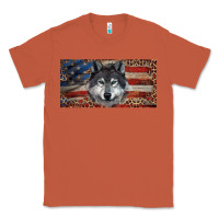 Copper Wolf with american flag and leopard Classic Tee - RanaPortraitStore