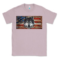 Lilac Wolf with american flag and leopard Classic Tee - RanaPortraitStore