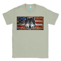 Matcha Wolf with american flag and leopard Classic Tee - RanaPortraitStore