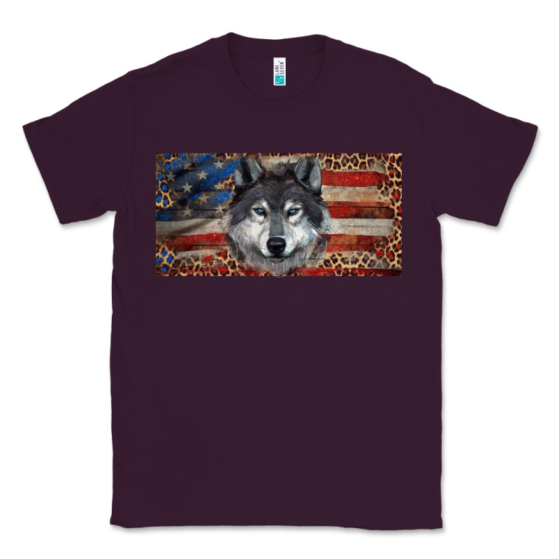 Wolf With American Flag And Leopard Classic Tee by RanaPortraitStore | Teevron
