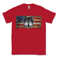 Red Wolf with american flag and leopard Classic Tee - RanaPortraitStore