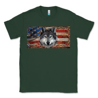 Sports Green Wolf with american flag and leopard Classic Tee - RanaPortraitStore