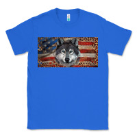 True Royal Wolf with american flag and leopard Classic Tee - RanaPortraitStore