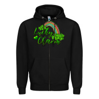 Black Lucky charm rainbow and shamrocks Zipper Hoodie - RanaPortraitStore
