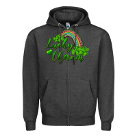 Charcoal Heather Lucky charm rainbow and shamrocks Zipper Hoodie - RanaPortraitStore