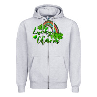 Heather Grey Lucky charm rainbow and shamrocks Zipper Hoodie - RanaPortraitStore