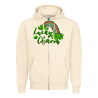 Sandshell Lucky charm rainbow and shamrocks Zipper Hoodie - RanaPortraitStore