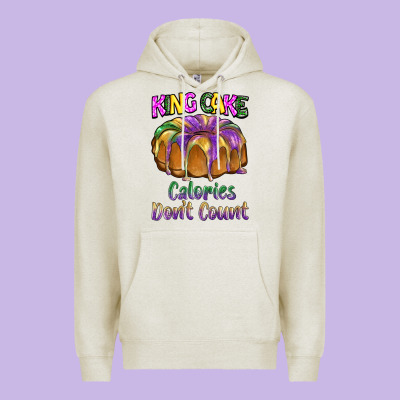 Mardi Gras King Cage Calories Don't Count Premium Hoodie Designed By Barkaloodesign