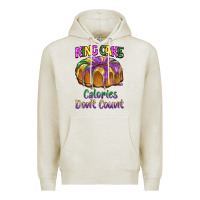 Oatmeal Heather mardi gras king cage calories don't count Premium Hoodie - BarkalooDesign