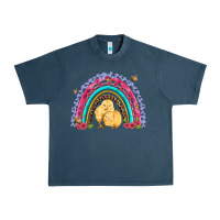 Midnight Navy easter flowers and butterfly with chicks rainbow Urban Heavy Tee - Artiststas