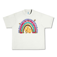 Pistachio easter flowers and butterfly with chicks rainbow Urban Heavy Tee - Artiststas