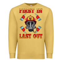 Antique Gold firefighter face mask with axes Premium Sweatshirt - HRA Design Shop