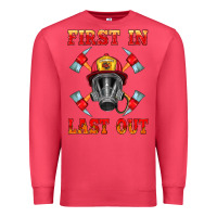 Cardinal firefighter face mask with axes Premium Sweatshirt - HRA Design Shop