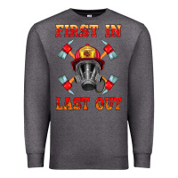 Charcoal Heather firefighter face mask with axes Premium Sweatshirt - HRA Design Shop