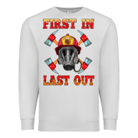 Dove Grey firefighter face mask with axes Premium Sweatshirt - HRA Design Shop