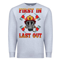 Heather Grey firefighter face mask with axes Premium Sweatshirt - HRA Design Shop