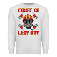 Oatmeal Heather firefighter face mask with axes Premium Sweatshirt - HRA Design Shop
